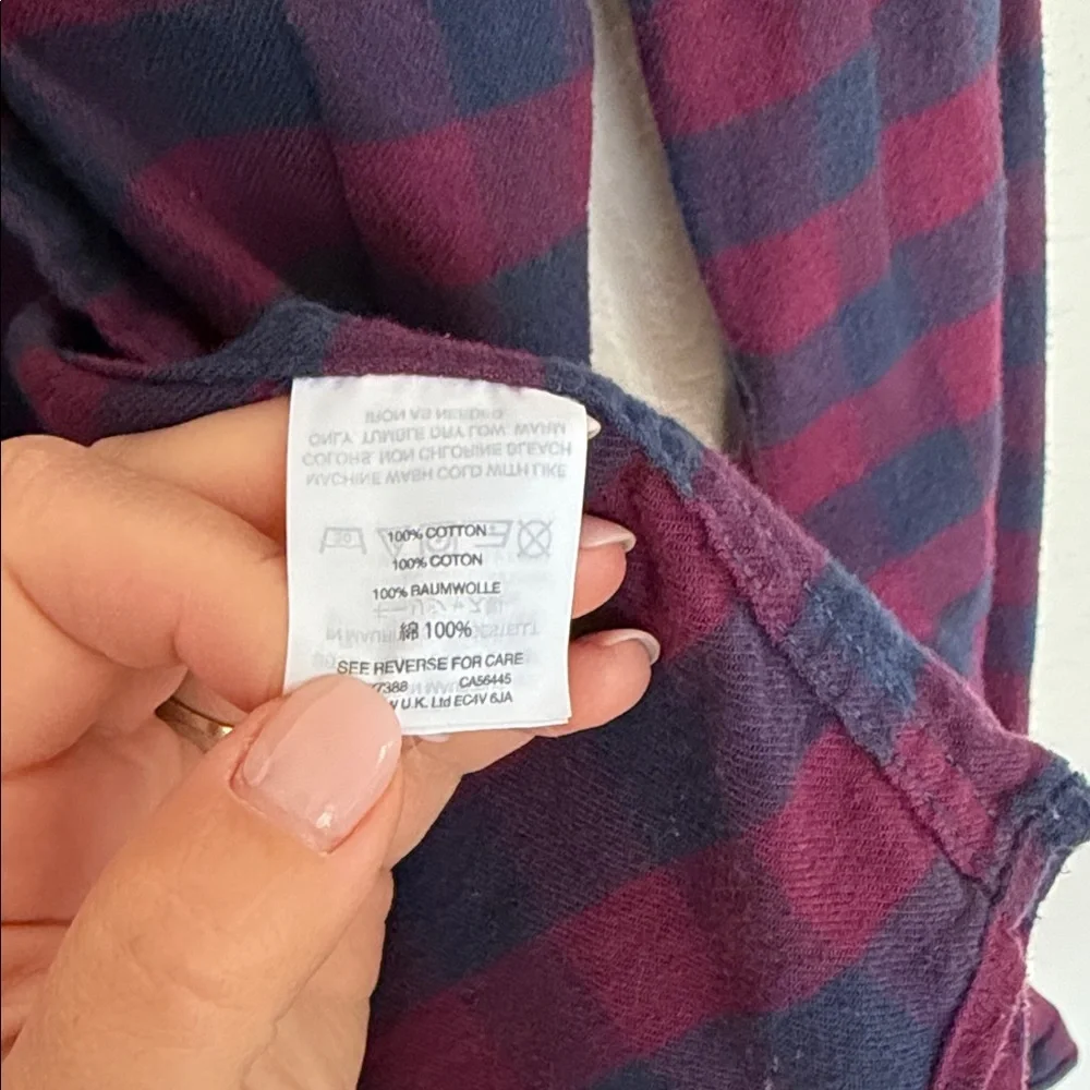 J. Crew Navy and Burgundy Checkered Shirt